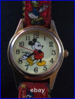 Vintage Mickey Mouse Genuine Original Disney Watch With Genuine Strap Working