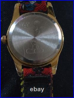 Vintage Mickey Mouse Genuine Original Disney Watch With Genuine Strap Working