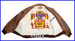 Vintage Mickey Mouse Leather Flying Jacket Disney Victory Wings 90s Size XL Vintage Mickey Mouse Leather Flying Jacket Disney Victory Wings 90s Size XL