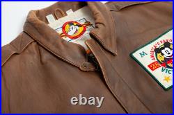 Vintage Mickey Mouse Leather Flying Jacket Disney Victory Wings 90s Size XL Vintage Mickey Mouse Leather Flying Jacket Disney Victory Wings 90s Size XL