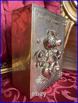 Vintage RARE Walt Disney Productions Heavy Brass'Mickey Mouse' Safe Money Box