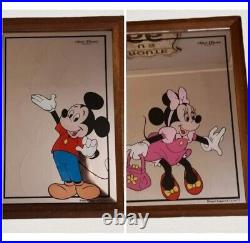 Vintage & Rare Disney Mickey Mouse Minnie Mouse Mirrors Clock Paperweight