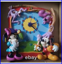 Vintage & Rare Disney Mickey Mouse Minnie Mouse Mirrors Clock Paperweight