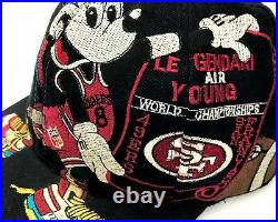 Vintage San Francisco 49ers Hat Logo Mickey Mouse Snapback Cap NFL Disney