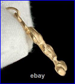Vintage Solid 14K Yellow Gold Mickey Mouse Diamond Cut Pendant Disney Van Dell