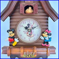 Vintage WSD Disney Mickey & Minnie Mouse Quartz Cuckoo Clock with Sound, Working