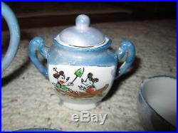 Vintage Walt Disney 1930 Mickey Mouse Tea Set WithBottom Of Box