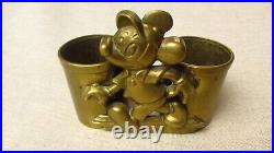 Vintage Walt Disney Productions Brass Mickey Mouse Double Pen Holder