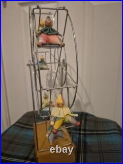 Vintage clowns Disney Mickey Mouse Ferris Wheel Musical Box Wood/Metal sankyo