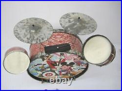 Vtg WDP Walt Disney Mickey Mouse Club #5100 Rocktet Trap Drum Set Kit & Box