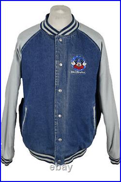 WALT DISNEY WORLD Mickey Mouse Vintage Denim Varisty Jacket size L