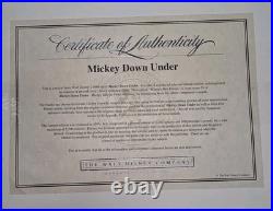 Walt Disney Mickey Down Under Sericel Mickey Mouse & Pluto With COA