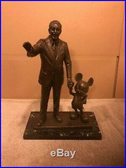Walt Disney & Mickey Mouse Bronze Partners Statue by Blaine Gibson
