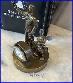 Walt Disney Mickey Mouse Clock Bronze Cold Cast Partners Statue Small