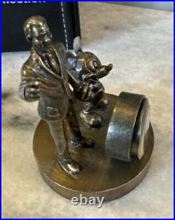 Walt Disney Mickey Mouse Clock Bronze Cold Cast Partners Statue Small