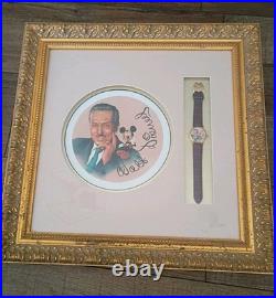 Walt Disney & Mickey Mouse Framed Watch Lithograph Don Ducky Williams 76/500 WDW