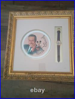 Walt Disney & Mickey Mouse Framed Watch Lithograph Don Ducky Williams 76/500 WDW