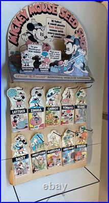 Walt Disney Mickey Mouse Seed Shop Sales Display COLORFORMS Seeds Gardening 1976