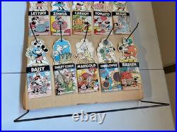 Walt Disney Mickey Mouse Seed Shop Sales Display COLORFORMS Seeds Gardening 1976