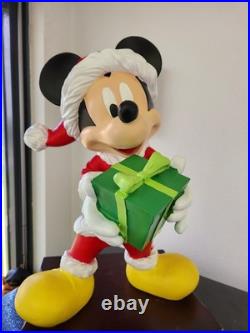Walt Disney Mickey Mouse Standing with Christmas Present Big Figurine Statue