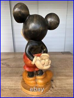 Walt Disney Mickey Mouse solid wood carving. Vintage. Height 46cm