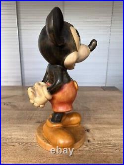 Walt Disney Mickey Mouse solid wood carving. Vintage. Height 46cm