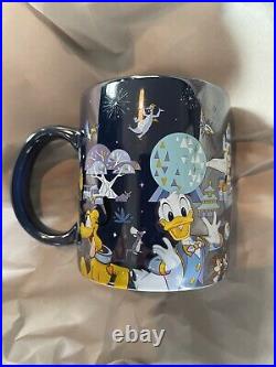 Walt Disney World 50th Anniversary Mickey Mouse & Friends Blue Ceramic Mug NEW