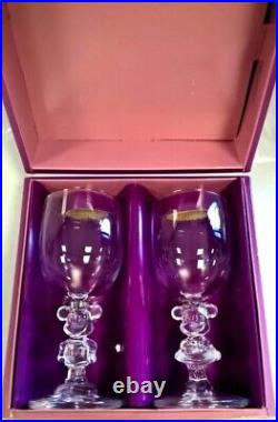 Walt disney company minnie & mickey mouse stem retired wine champagne glasses