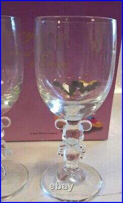 Walt disney company minnie & mickey mouse stem retired wine champagne glasses