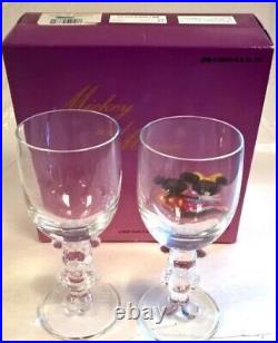 Walt disney company minnie & mickey mouse stem retired wine champagne glasses