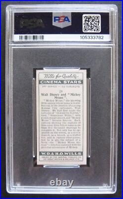 Wills CINEMA STARS 3rd SERIES 1931 #24 Walt Disney & Mickey Mouse PSA 6 EX-MT