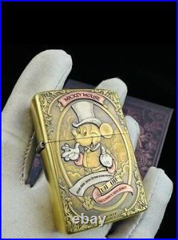 Zippo Mickey Mouse Double Sided Brass Edition with Original Box